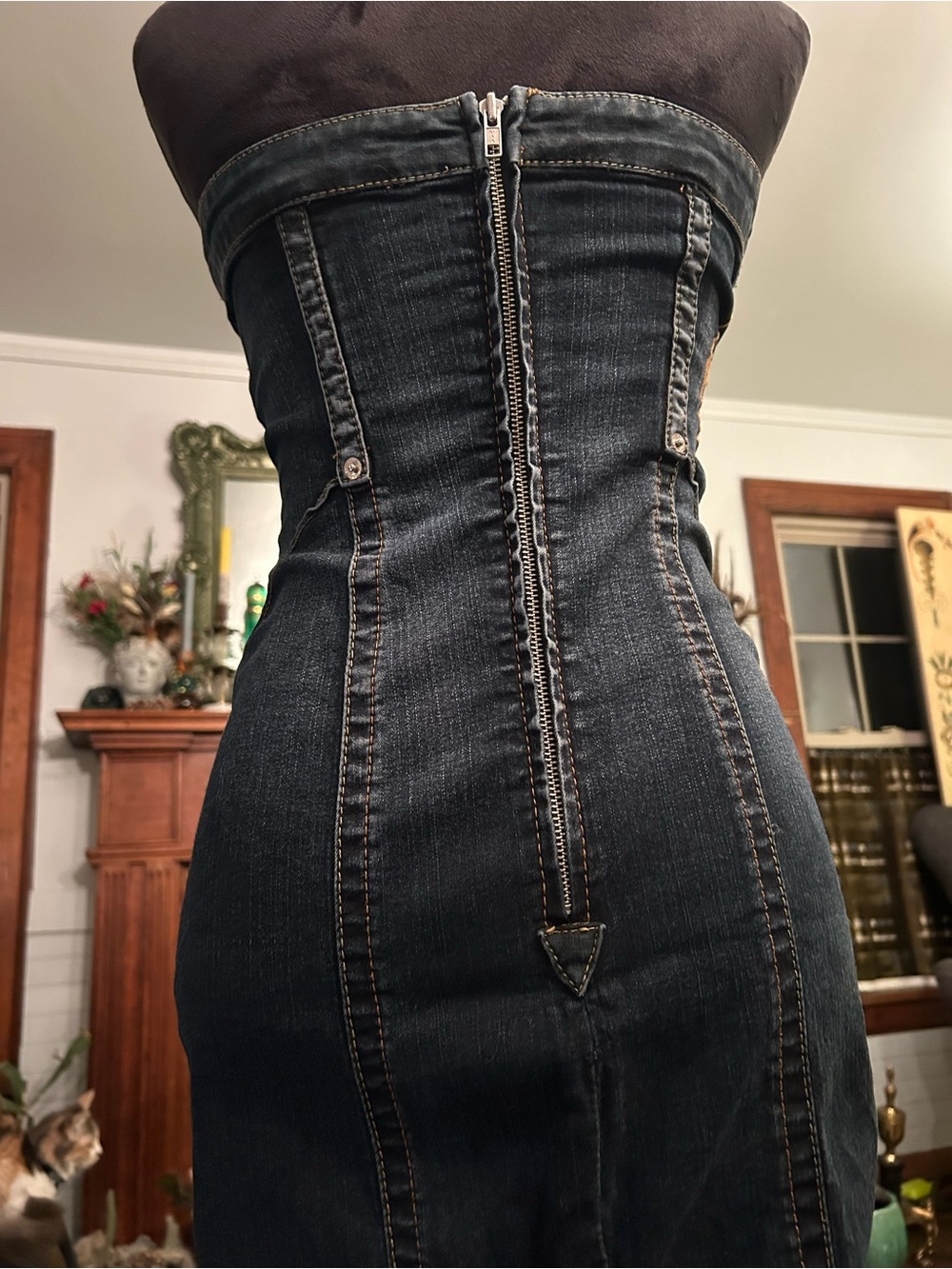 Strapless Baby Phat Dark Wash Denim Streetwear Dress SOLDDDDDD - Picture 7 of 16